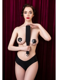 Черная силиконовая шлепалка  - 37,5 см. - ToyFa - купить с доставкой в Подольске