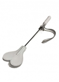 Белый кожаный мини-стек - 36 см. - БДСМ Арсенал - купить с доставкой в Подольске