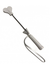 Белый кожаный мини-стек - 36 см. - БДСМ Арсенал - купить с доставкой в Подольске