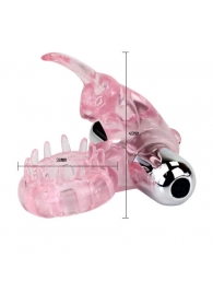 Эрекционное розовое виброкольцо с клиторальным зайчиком - Baile - в Подольске купить с доставкой