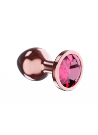 Пробка цвета розового золота с малиновым кристаллом Diamond Ruby Shine S - 7,2 см. - Lola Games - купить с доставкой в Подольске