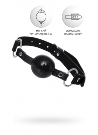 Черный кляп-шар на кожаных ремешках Anonymo - ToyFa - купить с доставкой в Подольске