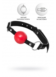 Красный кляп-шар на черных ремешках Anonymo - ToyFa - купить с доставкой в Подольске