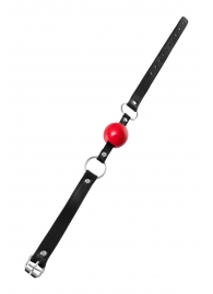 Красный кляп-шар на черных ремешках Anonymo - ToyFa - купить с доставкой в Подольске