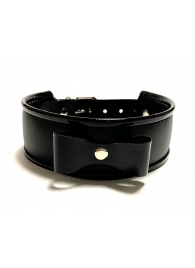 Черный ошейник с бантиком из эко-кожи - БДСМ Арсенал - купить с доставкой в Подольске