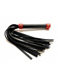 Черно-красная плеть из эко-кожи - 42 см. - БДСМ Арсенал - купить с доставкой в Подольске