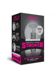 Серый двусторонний мастурбатор MINI DOUBLE BUBBLE - Zolo - в Подольске купить с доставкой