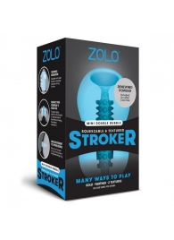 Голубой двусторонний мастурбатор MINI DOUBLE BUBBLE - Zolo - в Подольске купить с доставкой