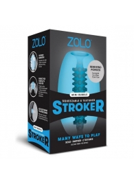 Голубой двусторонний мастурбатор MINI BUBBLE - Zolo - в Подольске купить с доставкой