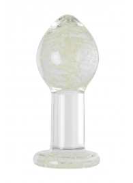 Прозрачная, светящаяся в темноте анальная втулка - 6,5 см. - Sexus