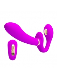 Лиловый безремневой страпон с функцией электростимуляции Thunderbird - Baile - купить с доставкой в Подольске