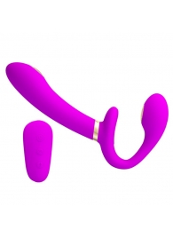 Лиловый безремневой страпон с функцией электростимуляции Thunderbird - Baile - купить с доставкой в Подольске