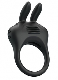 Черное эрекционное кольцо с вибрацией Davion - Baile - в Подольске купить с доставкой