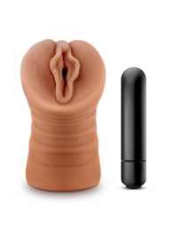 Мастурбатор-вагина цвета карамели Sofia с вибрацией - Blush Novelties - в Подольске купить с доставкой