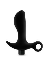 Черный анальный вибратор Silicone Vibrating Prostate Massager 01 - 10,8 см. - Blush Novelties - в Подольске купить с доставкой