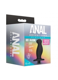 Черный анальный вибромассажёр Silicone Vibrating Prostate Massager 02 - 10,8 см. - Blush Novelties - в Подольске купить с доставкой