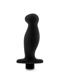 Черный анальный вибромассажёр Silicone Vibrating Prostate Massager 02 - 10,8 см. - Blush Novelties - в Подольске купить с доставкой