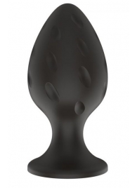 Черная малая силиконовая анальная пробка с рельефом в виде углублений - Свободный ассортимент