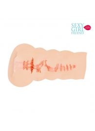 Мастурбатор-вагина телесного цвета с бороздками на внешней части - Bior toys - в Подольске купить с доставкой