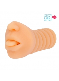 Телесный мастурбатор-ротик с высунутым язычком - Bior toys - в Подольске купить с доставкой