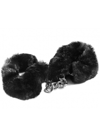 Наручники с черным искусственным мехом - Vulgar - купить с доставкой в Подольске