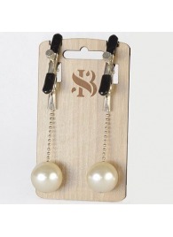 Зажимы на соски с бусинами под жемчуг Pearl - Sitabella - купить с доставкой в Подольске