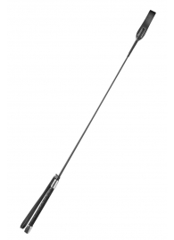 Черный гладкий стек с ручкой - 71 см. - Fetish Tentation - купить с доставкой в Подольске