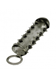 Дымчатая стимулирующая насадка с закрытой головкой SAMURAI PENIS SLEEVE BLACK - 14,5 см. - NMC - в Подольске купить с доставкой