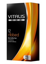 Ребристые презервативы VITALIS PREMIUM ribbed - 12 шт. - Vitalis - купить с доставкой в Подольске