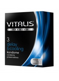 Презервативы VITALIS PREMIUM delay   cooling с охлаждающим эффектом - 3 шт. - Vitalis - купить с доставкой в Подольске