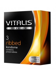 Ребристые презервативы VITALIS PREMIUM ribbed - 3 шт. - Vitalis - купить с доставкой в Подольске