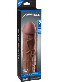 Коричневая насадка Mega 2  Extension - 20,3 см. - Pipedream - в Подольске купить с доставкой