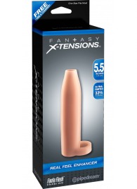 Насадка-расширитель с кольцом для подхвата мошонки Real Feel Enhancer - 14 см. - Pipedream - в Подольске купить с доставкой