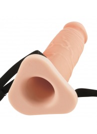 Телесный реалистичный фаллоимитатор с полостью Silicone Hollow Extension - 20 см. - Pipedream - купить с доставкой в Подольске