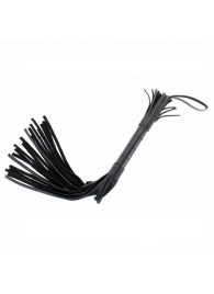 Короткая чёрная плетка из натуральной кожи - БДСМ Арсенал - купить с доставкой в Подольске