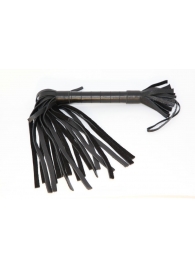 Короткая чёрная плетка из натуральной кожи - БДСМ Арсенал - купить с доставкой в Подольске