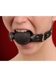 Кляп-шар на чёрных кожаных ремешках - Sitabella - купить с доставкой в Подольске