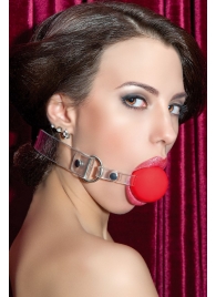 Красный силиконовый кляп-шар на прозрачных ремешках - ToyFa - купить с доставкой в Подольске