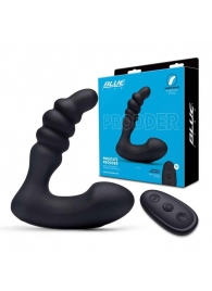 Черный рельефный массажер простаты Prodder - BlueLine - в Подольске купить с доставкой