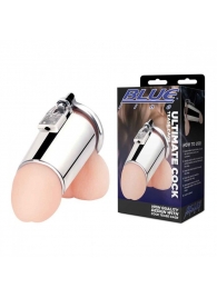 Серебристая сплошная клетка для фаллоса Ultimate Cock Tease Cage - BlueLine - купить с доставкой в Подольске