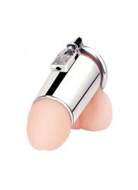 Серебристая сплошная клетка для фаллоса Ultimate Cock Tease Cage - BlueLine - купить с доставкой в Подольске