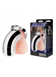 Серебристая сплошная клетка для фаллоса Total Submission Cage - BlueLine - купить с доставкой в Подольске