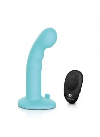 Голубая изогнутая насадка 6in Remote Control Ripple P-Spot G-Spot на черных трусиках - 16 см. - Pegasus - купить с доставкой в Подольске