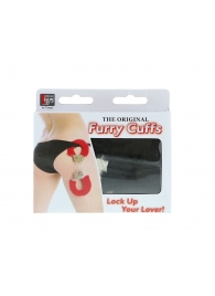 Металлические наручники с чёрной меховой опушкой - Dream Toys - купить с доставкой в Подольске