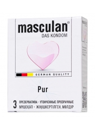 Супертонкие презервативы Masculan Pur - 3 шт. - Masculan - купить с доставкой в Подольске