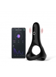 Черное виброкольцо Magic Motion Rise с подхватом мошонки - Magic Motion - в Подольске купить с доставкой