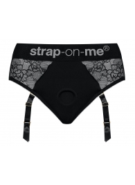 Черные трусики для насадок Diva Lingerie Harness - size S - Strap-on-me - купить с доставкой в Подольске
