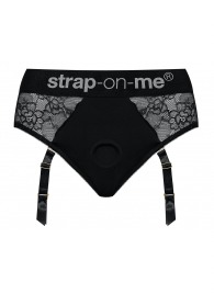 Черные трусики для насадок Diva Lingerie Harness - size L - Strap-on-me - купить с доставкой в Подольске