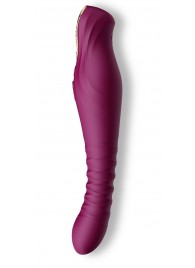 Фиолетовый вибратор King с функцией возвратно-поступательных движений - 30,2 см. - Zalo