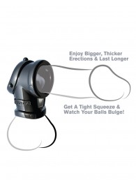 Черная насадка для пениса Cock Pipe with Ball-Stretcher - Pipedream - в Подольске купить с доставкой